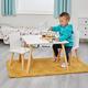 Liberty House Toys Kids White and Pinewood Table and 2 Chairs Set, Kids Wooden Table and Chairs, Children’s Playroom, Kids Furniture, Natural, Children's Table and Chairs