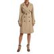 Women Long Trench Coat with Belt Double-Breasted Solid Colour Lapel Collar Windbreaker Jacket Spring Autumn Coat S-XL (Khaki Thicken, S)