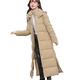 Lightweight Long Down Jacket Womens Ultra Light Winter Coat Hooded Women Packable Puffer Down Coat Top Plus Size Bubble Women Coat Puffa Padded Filled Coat Women Oversized Quilted Top Khaki M