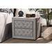 Red Barrel Studio® Jonesy Fabric 2-Drawer Wood Nightstand Wood/Upholstered in Gray | 17.1 H x 22.4 W x 19.9 D in | Wayfair