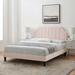 Willa Arlo™ Interiors Sienna Performance Platform Bed Upholstered/Velvet/Polyester in Gray | 53 H x 61.5 W x 81.5 D in | Wayfair