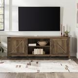 Gracie Oaks Coridon 70" Barn Door TV Stand Wood in Brown | Wayfair 45E173F1FB00462EAAF945633274DF08