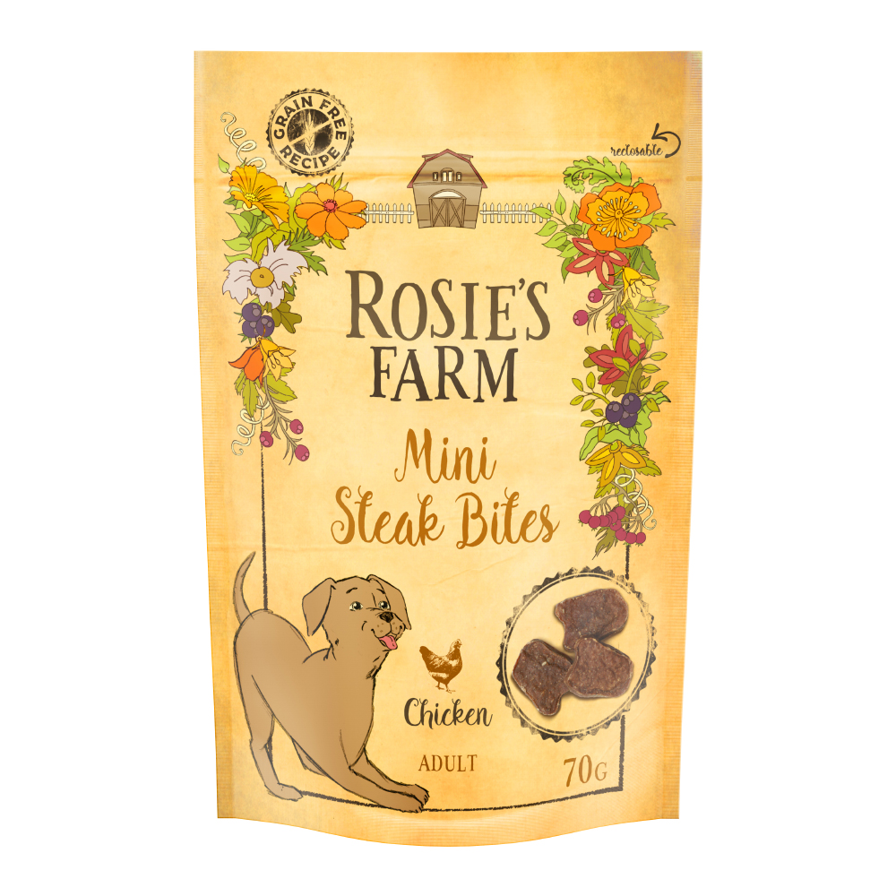 Rosie's Farm "Tender Steak Bites" - Pollo Snack per cani - 70 g