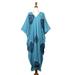 Floating Blue,'Hand-Painted Rayon Caftan from Bali'