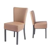 Upholstered Dining Chairs,Kitchen PU Leather Padded Chair, Modern Dining Room Furniture, Set of 2(Brown)