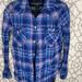 American Eagle Outfitters Tops | American Eagle Outfitters Vintage Boyfriend Flannel Long Sleeve Button Down Sz S | Color: Blue | Size: S