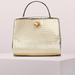 Kate Spade Bags | Kate Spade Romy Metallic Croc-Embossed Medium Satc | Color: Cream/Gold | Size: 9.4"H X 10.5"W X 5"D