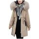 Womens Winter Coat With Faux Fur Hood Thick Plush Parka Coats Plain Fleece Jacketzip Up Warm Belted Hooded Overcoat SIGOYI