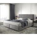 DELIFE Boxspringbett Dream-Well 180x200 cm Mikrofaser Taupe mit Matratze und Topper, Boxspringbetten