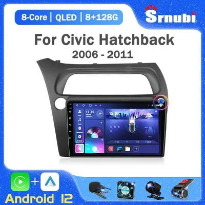 Srnubi-Autoradio Android 12 pour Honda Civic URA Back 2006-2011 Lecteur de Limitation Navigation