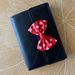 Disney Office | Disney Minnie Mouse Club Journal And Faux Leather Cover With Bow | Color: Black/Red | Size: Os