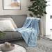 Cozy Tyme Annelise Soft & Quality Fabric Knit Throw 50" x 60" Polyester in Blue | 50 W in | Wayfair T292-20NY-WR