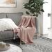 Cozy Tyme Lillyanna Acrylic Knit Throw 50" x 60" For Bedroom Plastic/Acrylic in Pink/Brown | 50 W in | Wayfair T293-30BH-WR