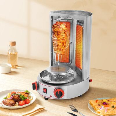 DALELEE Gas Vertical Shawarma Machine Doner Kebab Grill Gyro Oven Meat Broiler w/ 2 Burner in Gray | 18.89 H x 11.81 W x 12.59 D in | Wayfair