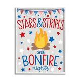 Stupell Industries 58_Stars Stripes & Bonfire Phrase Nights Americana Pride Stretched Canvas Wall Art By Taylor Shannon Designs Canvas | Wayfair