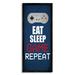 Stupell Industries Eat Sleep Game Repeat Pixel Typography Vintage Controller Oversized Stretched Canvas Wall Art By Kim Allen /Canvas | Wayfair