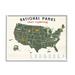 Stupell Industries National Parks Map w/ Numbered Key United States Wall Plaque Art By Daphne Polselli in Brown | 16 H x 20 W x 1.5 D in | Wayfair