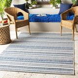 Blue/Gray 31 x 0.01 in Indoor/Outdoor Area Rug - Beachcrest Home™ Bellino Striped Denim Indoor/Outdoor Area Rug | 31 W x 0.01 D in | Wayfair