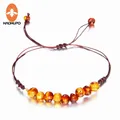 HAOHUPO – 9 nouveaux Bracelets d'ambre naturel pour bébés femmes perles d'ambre baltique brin