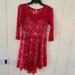 Free People Dresses | Free People Floral Red Lace Dress Size 4 | Color: Red | Size: 4