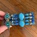 Anthropologie Jewelry | 3 For $12 Anthropologie Bracelet Cuff Blue Stones And Beads | Color: Blue/Silver | Size: Os
