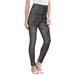 Plus Size Women's Ankle-Length Essential Stretch Legging by Roaman's in Black Graphic Texture (Size 3X) Activewear Workout Yoga Pants