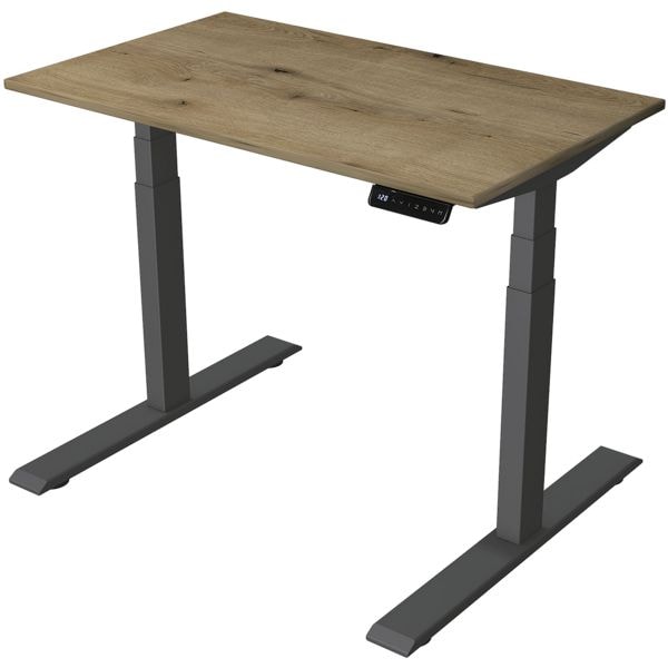 Kerkmann Schreibtisch höhenverstellbar (elektrisch) »Smart Office« 100/60 cm anthrazit T- braun, 100x127x60 cm