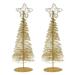 2-Pack Gold Mini Christmas Trees Christmas Miniature Tabletop Decor, 10.5x 3x 3"