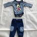 Disney Matching Sets | 3 For $30 Disney Baby Boy Mickey Bodysuit + Pants 0-3 M | Color: Blue/White | Size: 0-3mb