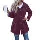 Women Raincoat Breathable Rainwear Long Rain Jacket Waterproof Trench Coat with Hood Ladies Windbreaker