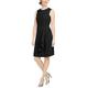 Calvin Klein Women's Sleeveless Dress with Side Pleated Ruffle, Black, 14