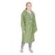 HOMESCAPES Kids Light Green Dressing Gown 100% Egyptian Cotton Hooded Terry Towelling Bathrobe, Large
