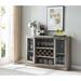 Jill Zarin Glass Door, 7 Bottle, Wine & Bar Cabinet Wood in Gray | 35.25 H x 51.25 W x 15.75 D in | Wayfair JZ32-STONE GR