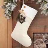 Personalization Mall Snowflake Personalized Family Christmas Stocking Polyester in White | 17.5 H x 7.5 W in | Wayfair 32714-BLK