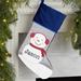 Personalization Mall Evergreen Personalized w/ Natural Alderwood Tag Stocking Polyester in Blue | 19.5 H x 7.5 W in | Wayfair 24594-BL
