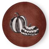 Black/White 60 x 60 x 0.13 in Area Rug - The Holiday Aisle® Pumpkin Duo Fall Design Chenille Area Rug CRH1313OR26 Chenille | Wayfair