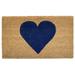 Latitude Run® Heart Non-Slip Indoor Door Mat Coir in Blue/Brown | 17" W x 29" L | Wayfair F60F9B22BD334E26ACF17638D608901A