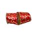 The Holiday Aisle® T93193W Scroll Plush Gold Back Velvet Wired Edge Ribbon in Red/Yellow | 4 H x 360 W x 5 D in | Wayfair