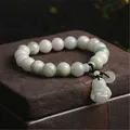 Bracelet de perles d'émeraude en Jade véritable naturel pour femmes bijoux à breloque PIXIU