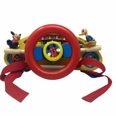 Disney Toys | Disney Illco Toys Vintage Mickey & Friends Steering Wheel Stroller Toy Rare Htf | Color: Red/Yellow | Size: Osbb