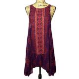 Free People Dresses | Free People Sleeveless Boho Tunic Dress | Color: Purple/Red | Size: Xs