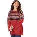 Plus Size Women's Fair Isle Pullover Sweater by Catherines in Classic Red (Size 2X)