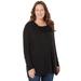 Plus Size Women's Cashmiracle™ Pullover Cowlneck by Catherines in Black (Size 3X)