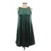 Old Navy Casual Dress - Mini Crew Neck Sleeveless: Green Solid Dresses - Used - Size X-Small