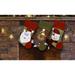 The Holiday Aisle® 17.5 in Christmas Holiday Stockings - 3 pieces Jute 3D Stockings Burlap/Jute in Green/Red | 17.5 H x 7.5 W in | Wayfair