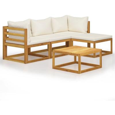 5-tlg. Garten-Lounge-Set mit Auflagen Massivholz Akazie Vidaxl Image