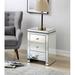 Andrew Home Studio Oldie Sled 3 - Drawer End Table w/ Storage Wood/Mirrored/Glass in Brown | 26 H x 18 W x 14 D in | Wayfair GFA979MFD54-YSWW