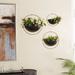 Willa Arlo™ Interiors Malpass 3-Piece 100% Iron Wall Planter Set Metal in Black | 14.75 H x 15.5 W x 5.75 D in | Wayfair