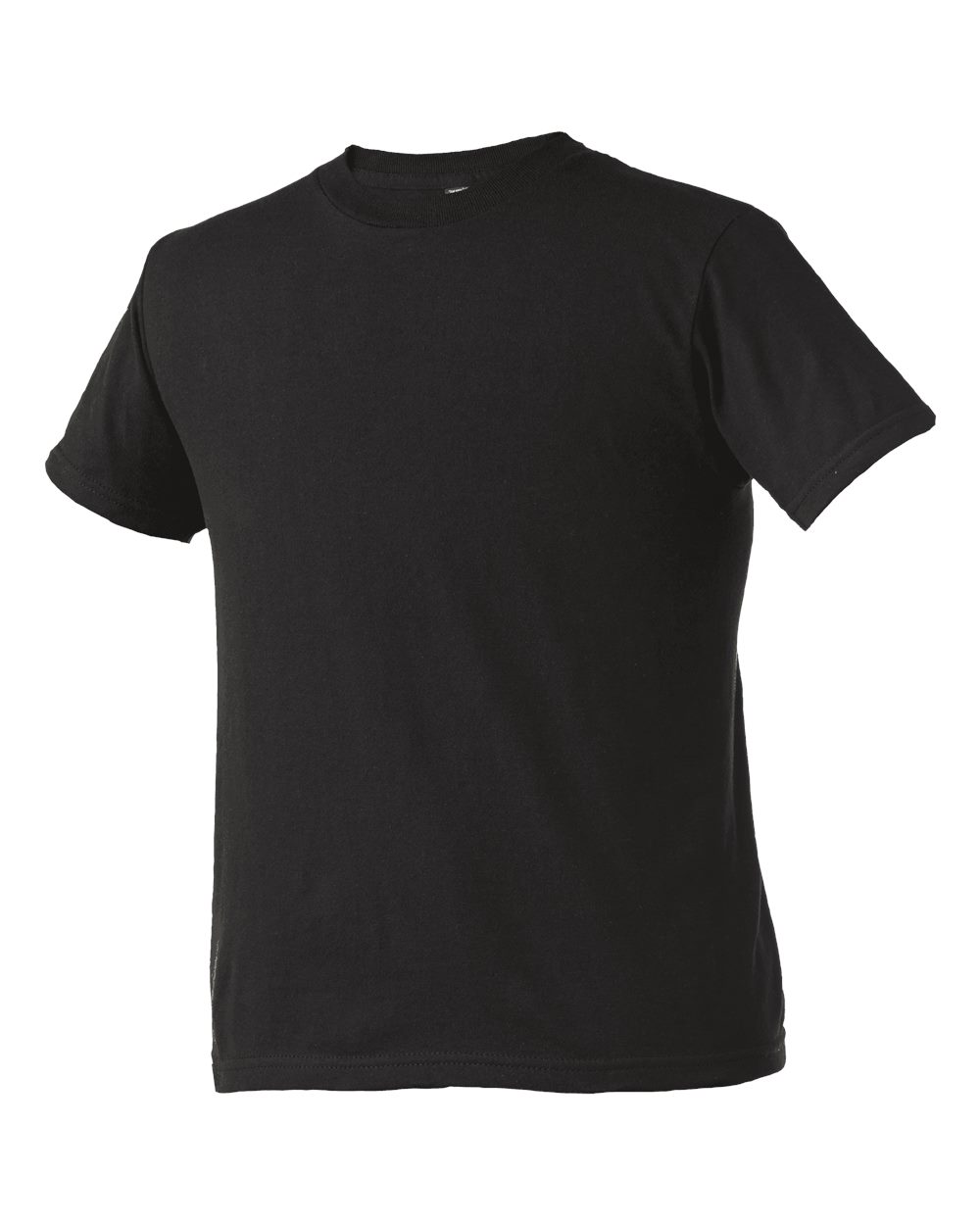 Tultex 0235TC Youth Fine Jersey T-Shirt in Black size Medium | Cotton 235