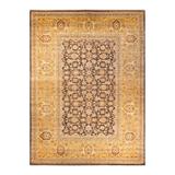 Overton Hand Knotted Wool Vintage Inspired Traditional Mogul Brown Area Rug - 10' 2" x 13' 10"